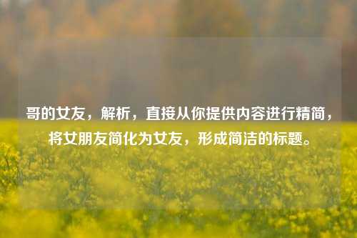 哥的女友，解析，直接从你提供内容进行精简，将女朋友简化为女友，形成简洁的标题。