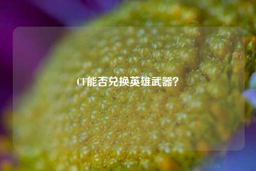 CF能否兑换英雄武器？