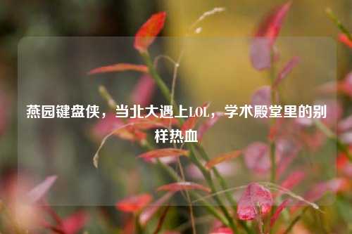 燕园键盘侠，当北大遇上LOL，学术殿堂里的别样热血