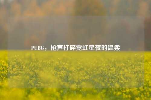 PUBG，枪声打碎霓虹星夜的温柔
