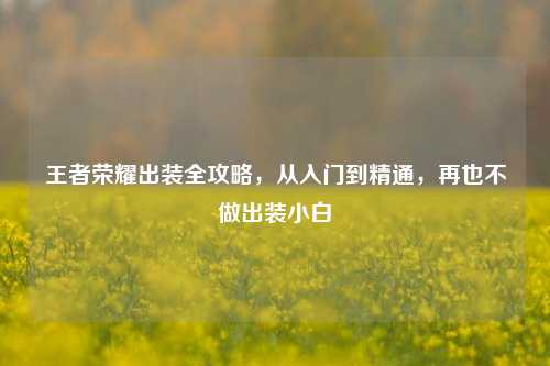 王者荣耀出装全攻略，从入门到精通，再也不做出装小白