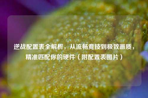 逆战配置表全解析，从流畅竞技到极致画质，精准匹配你的硬件（附配置表图片）