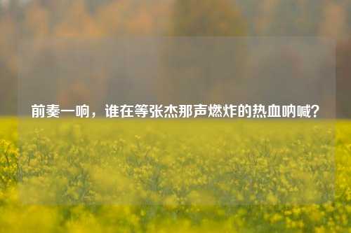 前奏一响，谁在等张杰那声燃炸的热血呐喊？