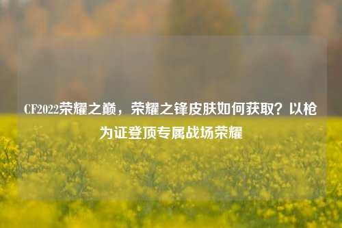 CF2022荣耀之巅,荣耀之锋皮肤如何获取?以枪为证登顶专属战场荣耀
