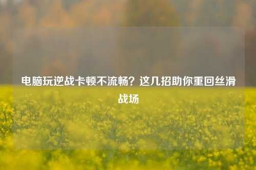 电脑玩逆战卡顿不流畅?这几招助你重回丝滑战场