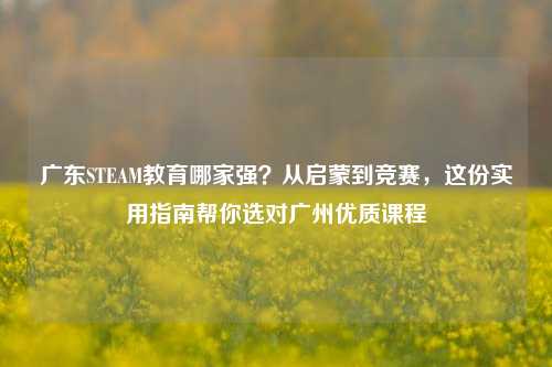 广东STEAM教育哪家强?从启蒙到竞赛,这份实用指南帮你选对广州优质课程