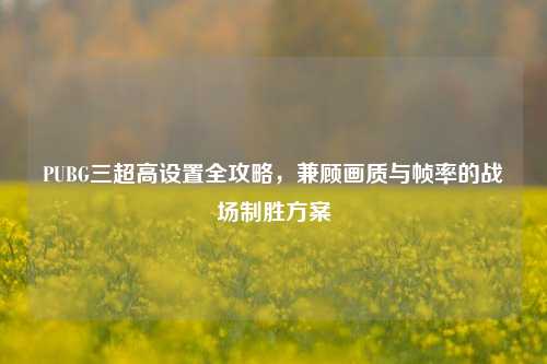 PUBG三超高设置全攻略，兼顾画质与帧率的战场制胜方案