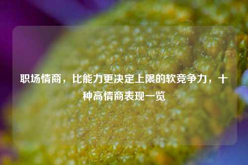 职场情商，比能力更决定上限的软竞争力，十种高情商表现一览