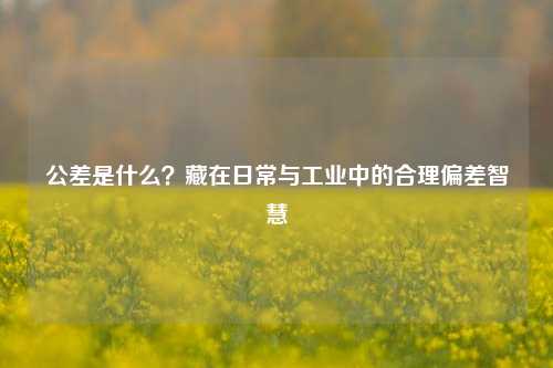 公差是什么？藏在日常与工业中的合理偏差智慧