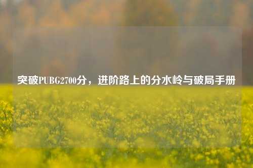 突破PUBG2700分，进阶路上的分水岭与破局手册