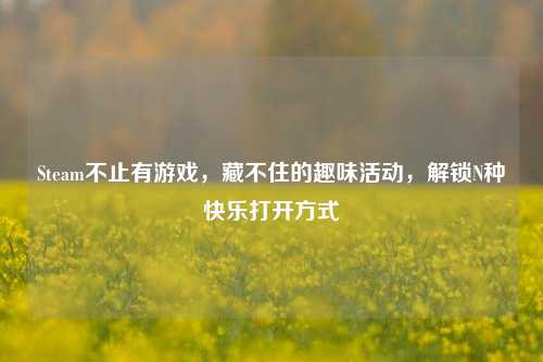 Steam不止有游戏,藏不住的趣味活动,解锁N种快乐打开方式
