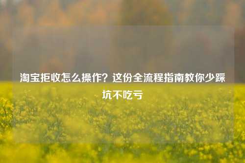拒收怎么操作?这份全流程指南教你少踩坑不吃亏