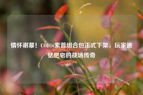 情怀谢幕！COD16索普组合包正式下架，玩家追忆肥皂的战场传奇