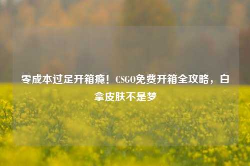 零成本过足开箱瘾！CSGO免费开箱全攻略，白拿皮肤不是梦