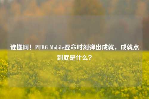 谁懂啊！PUBG Mobile要命时刻弹出成就，成就点到底是什么？