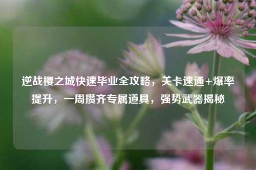 逆战樱之城快速毕业全攻略，关卡速通+爆率提升，一周攒齐专属道具，强势武器揭秘