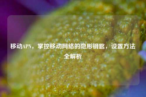 移动APN，掌控移动     的隐形钥匙，设置     全解析