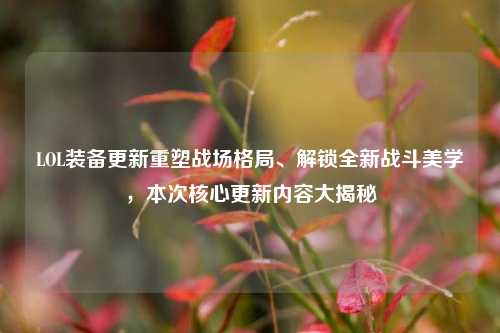 LOL装备更新重塑战场格局、解锁全新战斗美学，本次核心更新内容大揭秘