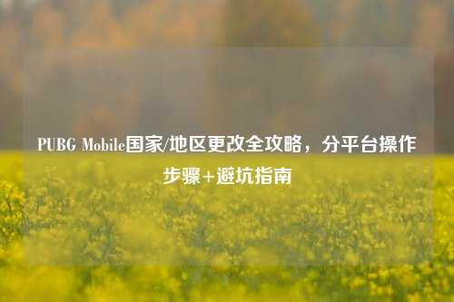 PUBG Mobile国家/地区更改全攻略，分平台操作步骤+避坑指南