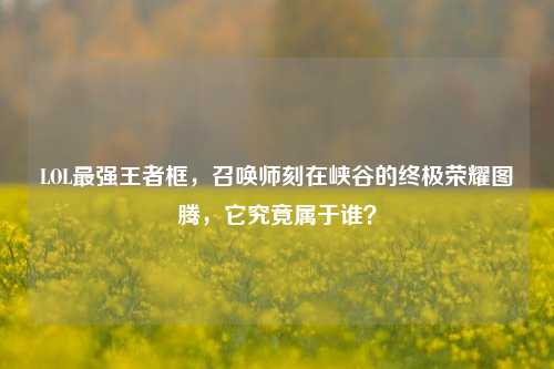 LOL最强王者框，召唤师刻在峡谷的终极荣耀图腾，它究竟属于谁？