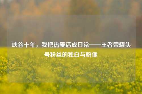 峡谷十年，我把热爱活成日常——王者荣耀头号粉丝的独白与群像