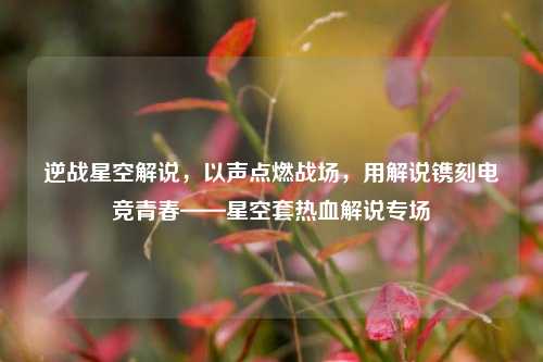 逆战星空解说，以声点燃战场，用解说镌刻电竞青春——星空套热血解说专场