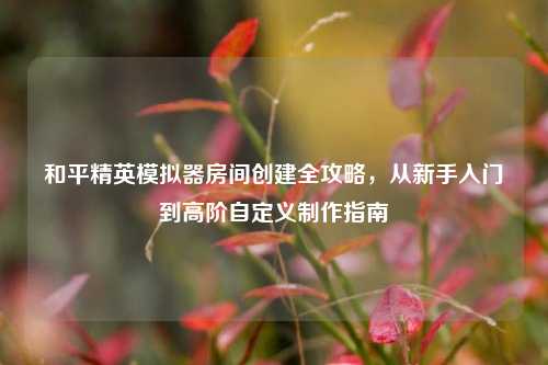 和平精英模拟器房间创建全攻略，从新手入门到高阶自定义     指南