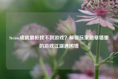 Steam成就展柜找不到游戏？解锁玩家勋章墙里的游戏江湖遇困境