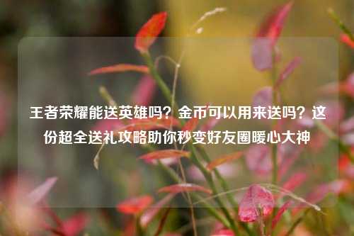 王者荣耀能送英雄吗？金币可以用来送吗？这份超全送礼攻略助你秒变好友圈暖心大神