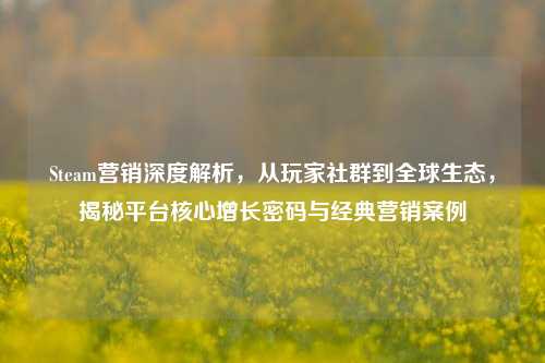 Steam营销深度解析，从玩家社群到全球生态，揭秘平台核心增长密码与经典营销案例