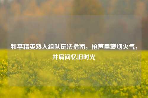 和平精英熟人组队玩法指南，枪声里藏烟火气，并肩间忆旧时光