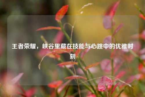 王者荣耀，峡谷里藏在技能与心跳中的优雅时刻