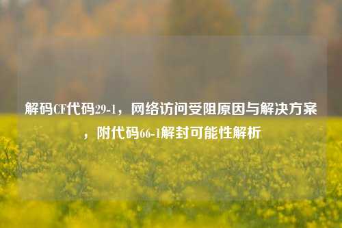 解码CF代码29-1，     访问受阻原因与解决方案，附代码66-1解封可能性解析