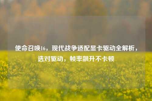 使命召唤16，现代战争适配显卡驱动全解析，选对驱动，帧率飙升不卡顿