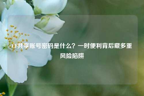 CF共享账号密码是什么？一时便利背后藏多重风险陷阱