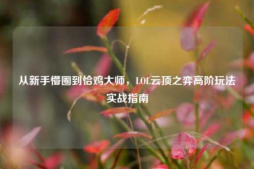 从新手懵圈到恰鸡大师，LOL云顶之弈高阶玩法实战指南