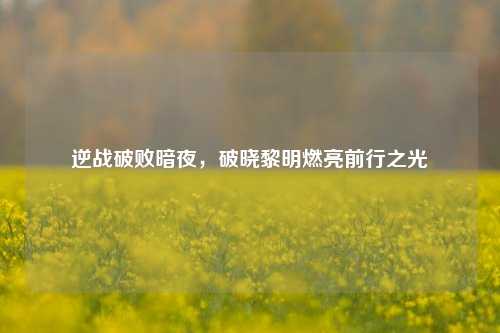 逆战破败暗夜，破晓黎明燃亮前行之光