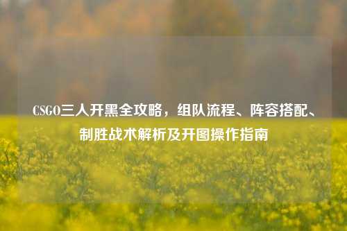 CSGO三人开黑全攻略，组队流程、阵容搭配、制胜战术解析及开图操作指南