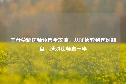王者荣耀法师预选全攻略，从BP博弈到逆风翻盘，选对法师赢一半