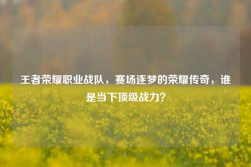 王者荣耀职业战队，赛场逐梦的荣耀传奇，谁是当下顶级战力？