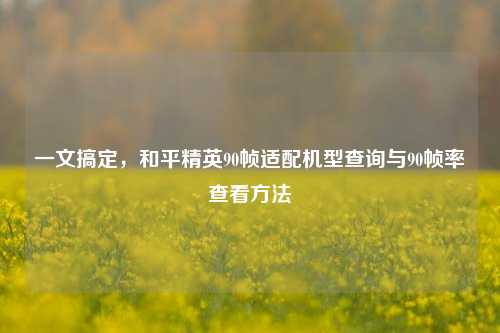 一文搞定，和平精英90帧适配机型查询与90帧率查看     