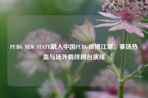 PUBG NEW STATE融入中国PUBG微博江湖,赛场热血与场外羁绊同台演绎