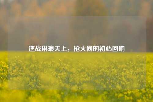 逆战琳琅天上，枪火间的初心回响