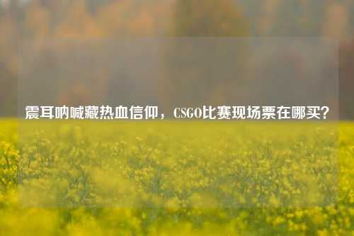 震耳呐喊藏热血信仰，CSGO比赛现场票在哪买？