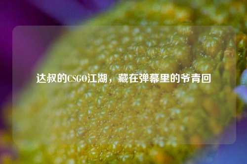 达叔的CSGO江湖，藏在弹幕里的爷青回