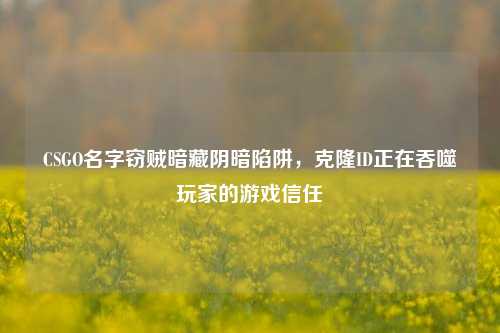 CSGO名字窃贼暗藏阴暗陷阱，克隆ID正在吞噬玩家的游戏信任