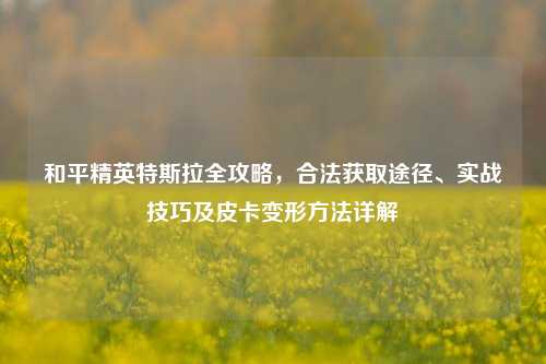 和平精英特斯拉全攻略，合法获取途径、实战技巧及皮卡变形     详解